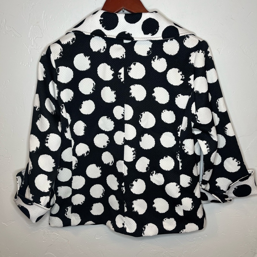 IC‎ By Connie K Large Polka Dot Women's Blazer Top - Black and White - Picture 7 of 9